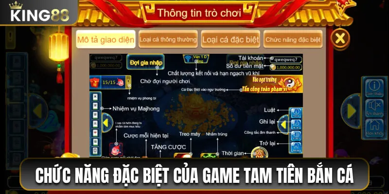 Tam Tiên Bắn Cá - Game Giải Trí Hấp Dẫn Hàng Đầu Tại King88 3 Khám phá các chức năng đặc biệt của game Tam Tiên